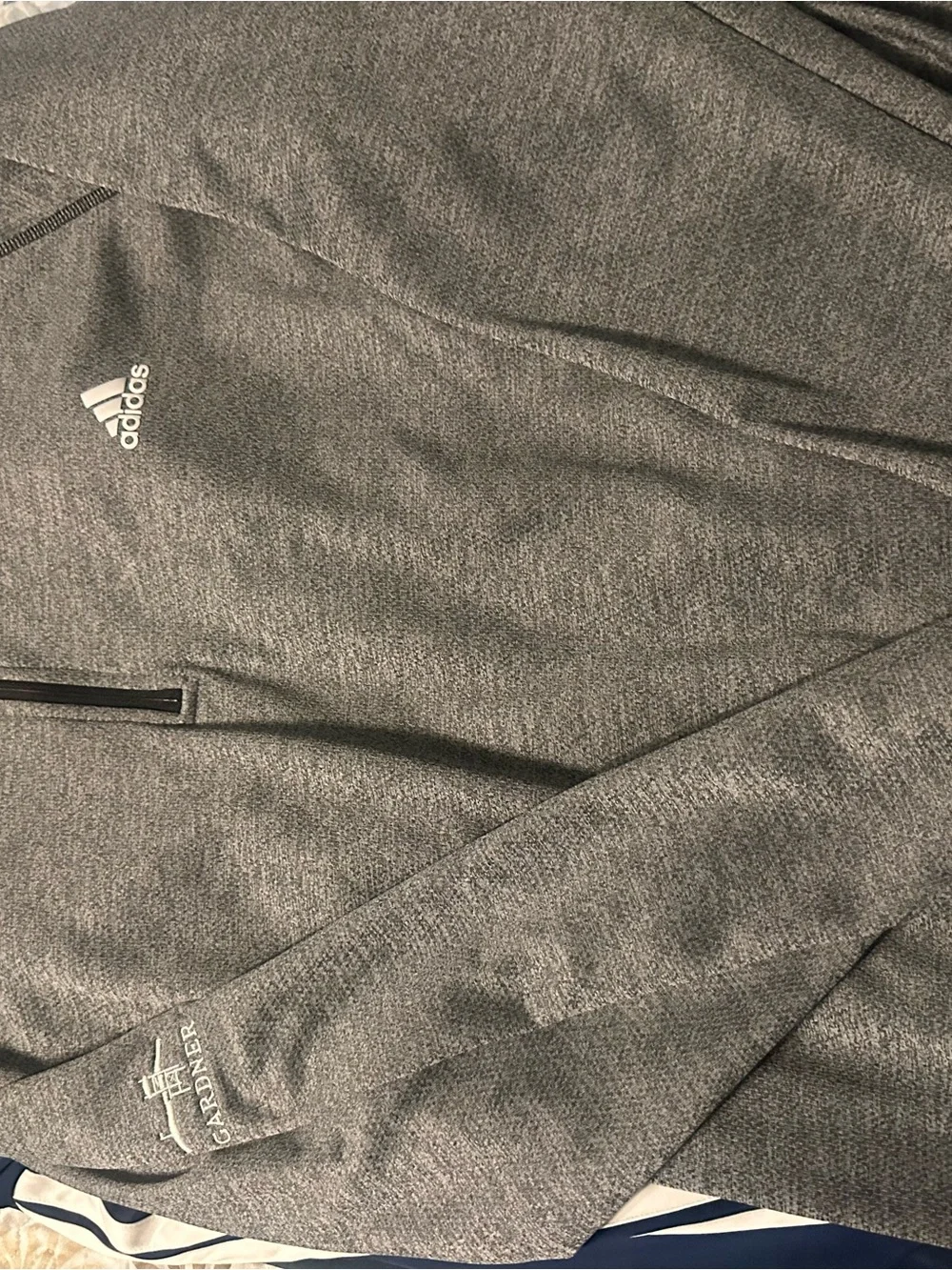 adidas Gray Heather Embroidered Logo Pullover
